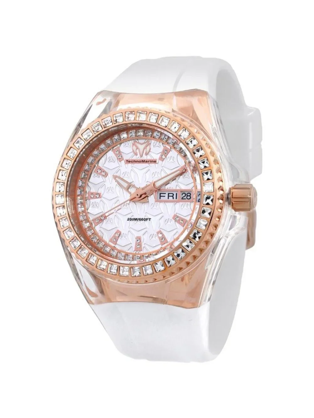NWT Technomarine Cruise Star Quartz Crystal Silver Dial Ladies Watch